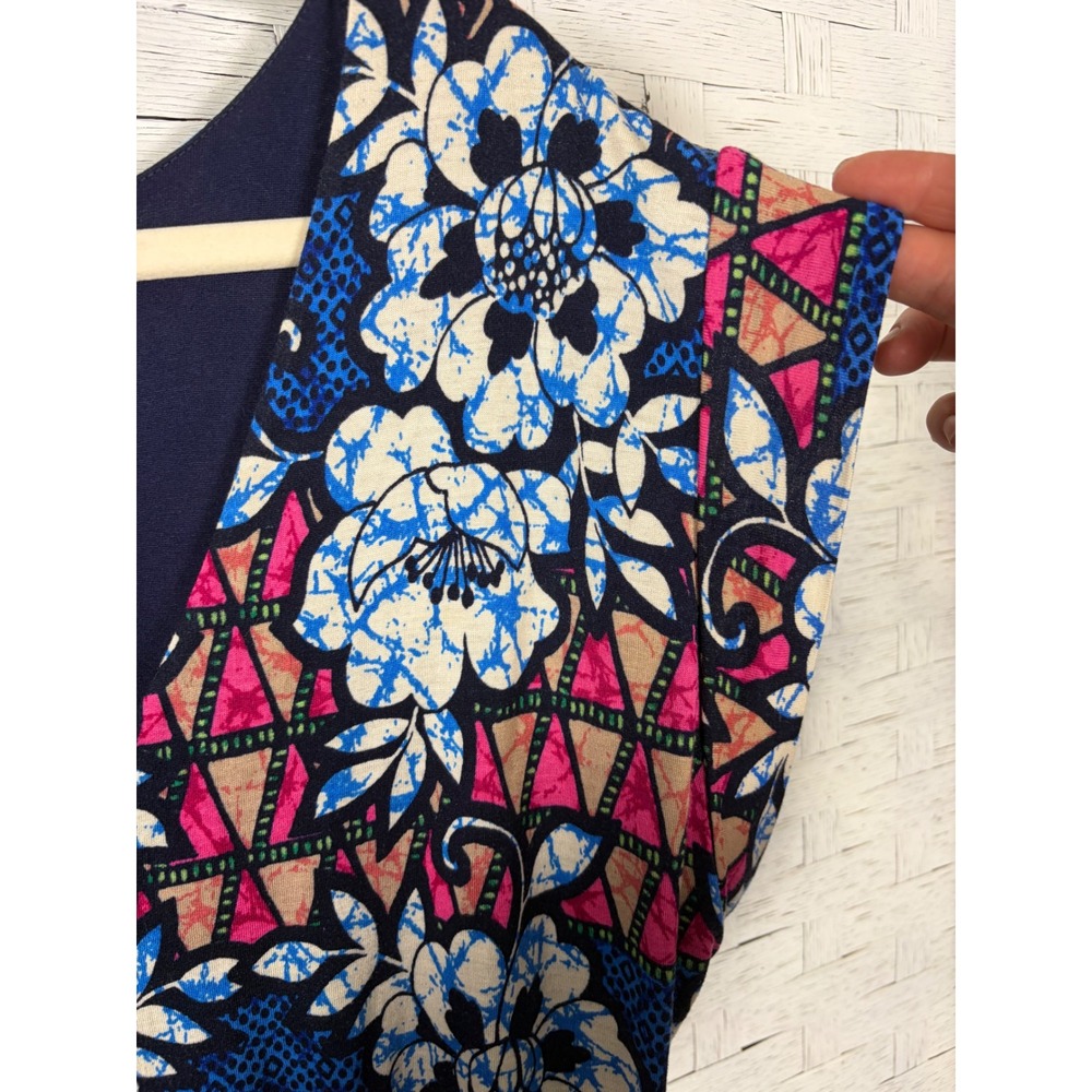 Meadow Rue Anthropologie Dress Mixed Floral Geometric V-Neck travel, tropical - Picture 3 of 11